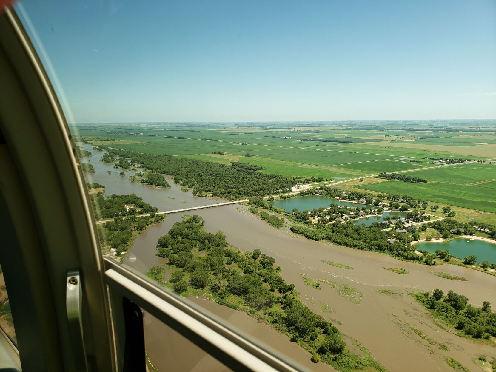 Aerial view of flood